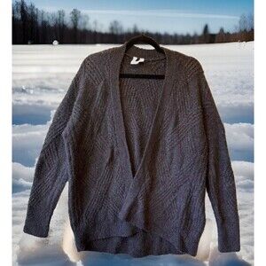 Moth‎ Anthropologie Sweater Cardigan Women's Medium Black Wool Alpaca Blend Soft